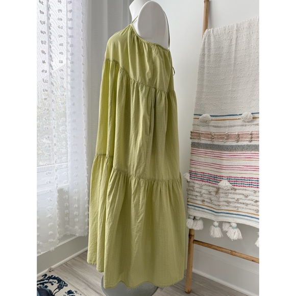 Everlane Billow Pear Green Sleeveless Tiered Flowy Maxi Dress Women’s Size Large - Picture 3 of 10